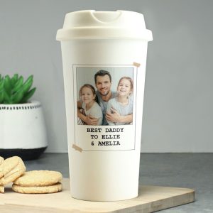 Personalised Photo Upload Plastic Travel Mug With Screw Lid