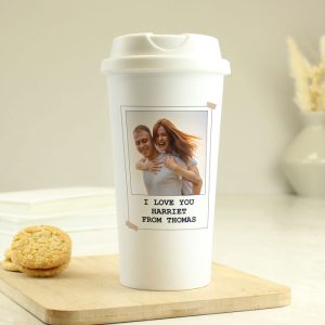 Personalised Photo Upload Plastic Travel Mug With Screw Lid