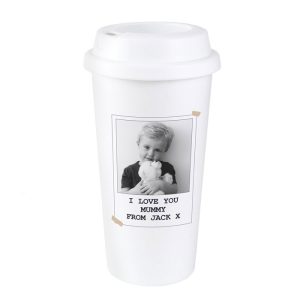 Personalised Photo Upload Plastic Travel Mug With Screw Lid