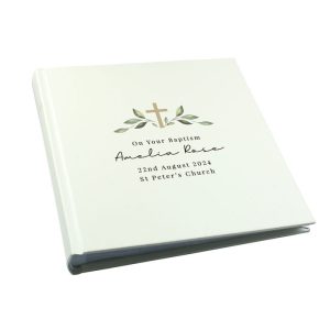 Personalised Religious Cross Square Photo Album With Sleeves
