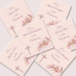 Engraved Silver Christening Day Necklace Heart & Cross