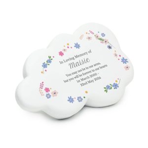 Personalised Floral Resin Memorial Cloud Ornament