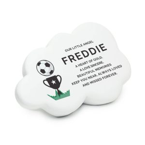 Boy's Personalised Football Resin Memorial Cloud Ornament