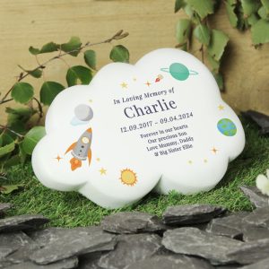 Personalised Space Themed Resin Memorial Cloud Ornament