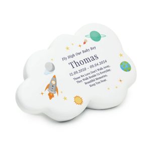 Personalised Space Themed Resin Memorial Cloud Ornament