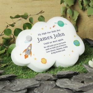 Personalised Space Themed Resin Memorial Cloud Ornament