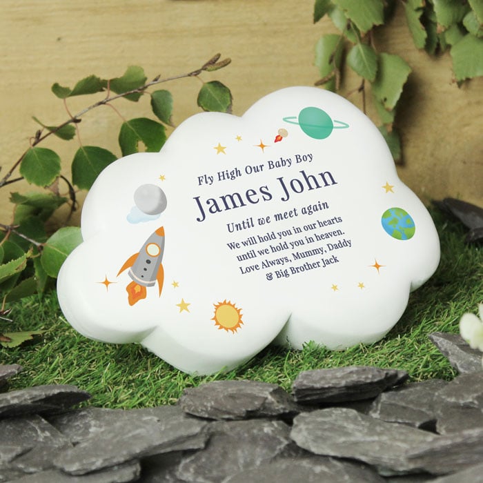 Personalised Space Themed Resin Memorial Cloud Ornament