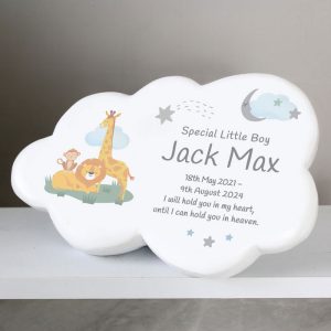 Personalised Animal Themed Resin Baby Memorial Cloud