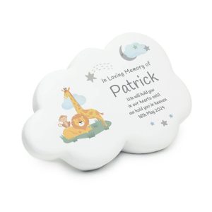 Personalised Animal Themed Resin Baby Memorial Cloud