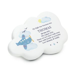 Personalised Plane Resin Memorial Cloud Ornament For Child