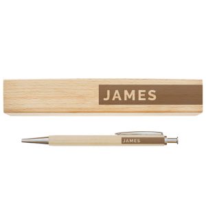 Personalised Name Only Wooden Pen and Box
