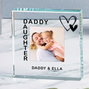 Personalised Daddy & Daughter Glass Photo Upload Token