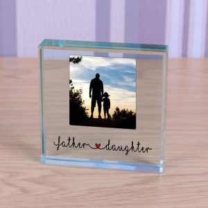Father & Daughter Glass Photo Upload Token