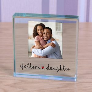 Father & Daughter Glass Photo Upload Token