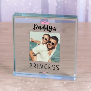 Daddy's Princess Glass Photo Upload Token Daddy Gift