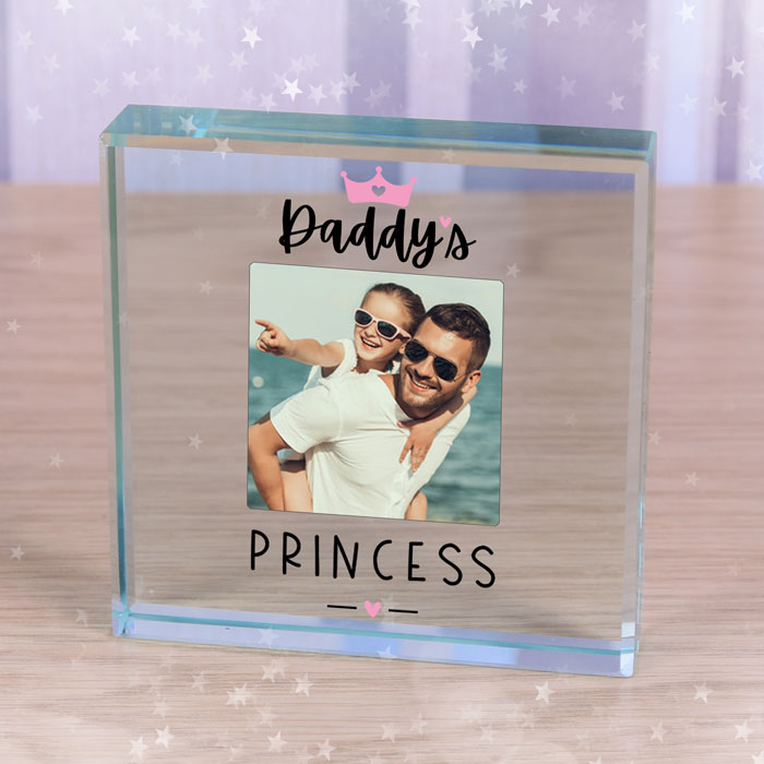 Daddy's Princess Glass Photo Upload Token Daddy Gift