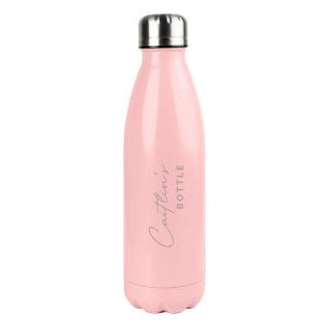 Personalised Two Lines Pink Insulated Water Bottle