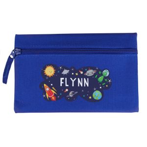 Personalised Space Themed Blue Pencil Case