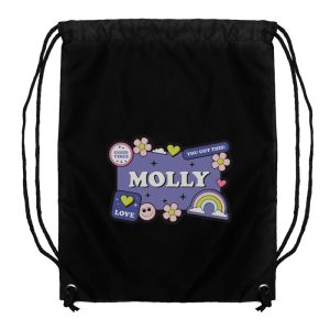 Personalised Good Vibes Black PE Kit Swim School Bag