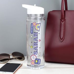 Girl's Personalised Good Vibes Water Bottle