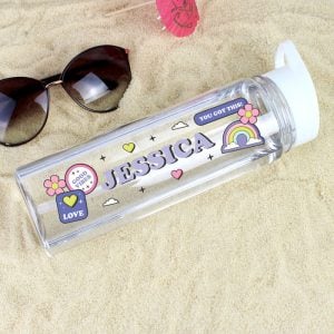 Girl's Personalised Good Vibes Water Bottle