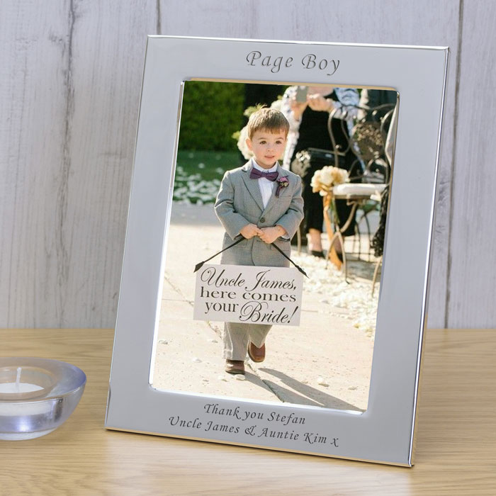 Personalised Silver Plated Page Boy Photo Frame 7x5 Inch