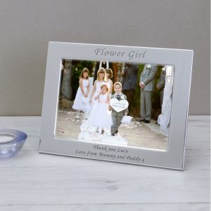 Personalised Silver Plated Flower Girl Photo Frame 7x5 Inch