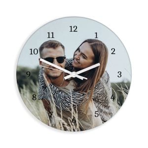 Personalised Photo Upload Glass Wall Clock 30cm