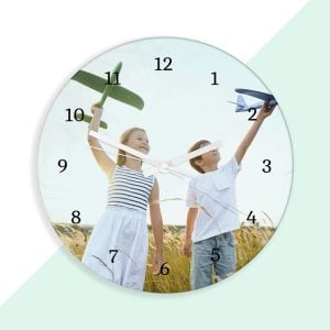 Personalised Photo Upload Glass Wall Clock 30cm