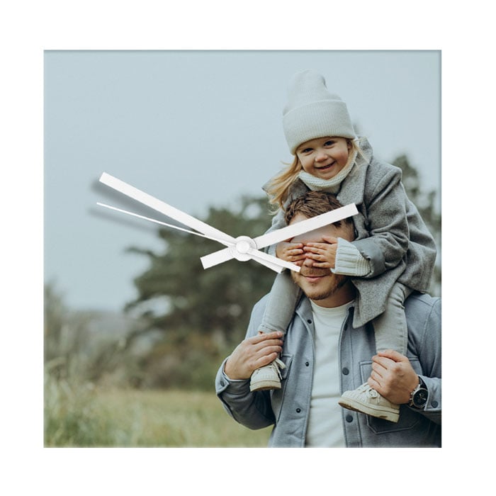 Photo Upload Glass Square Wall Clock 32cm