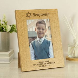 Personalised Bar and Bat Mitzvah 6x4 Portrait Photo Frame