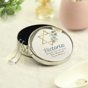 Girl's Personalised Bat Mitzvah Silver Plated Trinket Box