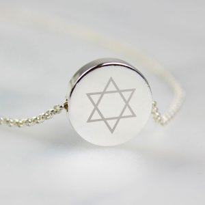 Girl's Personalised Bat Mitzvah Star of David Necklace & Box