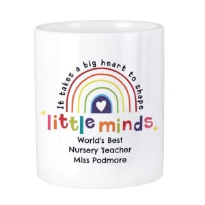 Personalised Shape Little Minds Teacher Ceramic Storage Pot