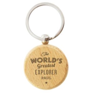 Personalised The World's Greatest Wooden Keyring