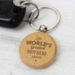 Personalised The World's Greatest Wooden Keyring