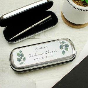 Personalised Godmother Botanical Pen and Box Set