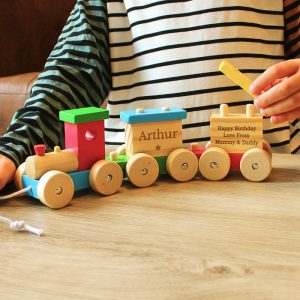 Personalised Wooden Toy Train Toddler Gift