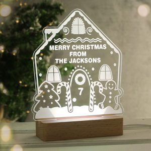 Personalised Gingerbread House Christmas LED Stop Here Sign