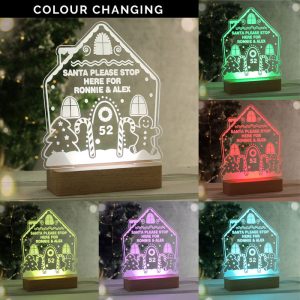 Personalised Gingerbread House Christmas LED Stop Here Sign