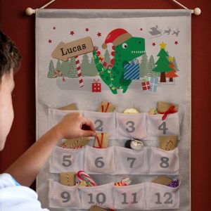 Kid's Personalised Dinosaur Fabric Advent Calendar