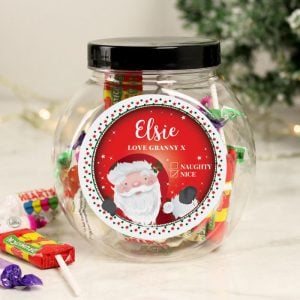 Personalised Santa Christmas Sweet Jar + Sweets