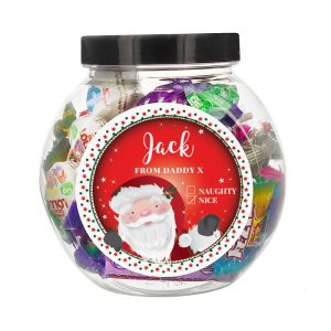 Personalised Santa Christmas Sweet Jar + Sweets