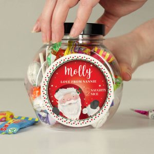 Personalised Santa Christmas Sweet Jar + Sweets
