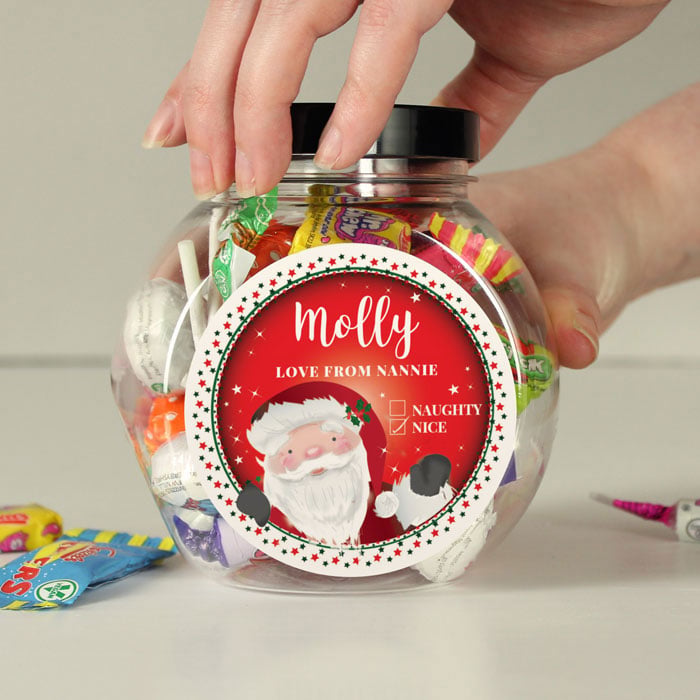 Personalised Santa Christmas Sweet Jar + Sweets