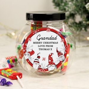 Personalised Gonk Christmas Sweet Jar Plus Sweets