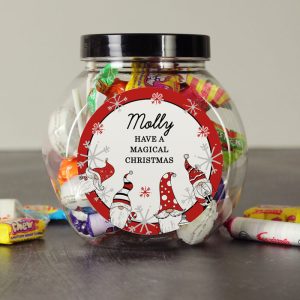 Personalised Gonk Christmas Sweet Jar Plus Sweets