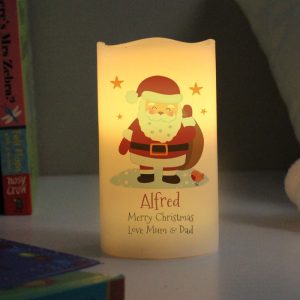 Personalised Christmas Santa LED Flame-less Candle