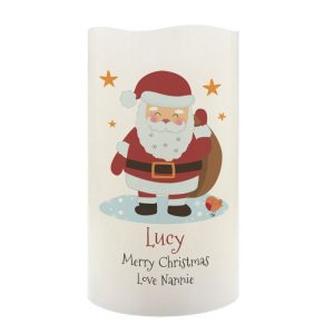 Personalised Christmas Santa LED Flame-less Candle