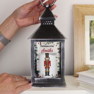 Personalised Christmas Decoration Nutcracker Black Lantern